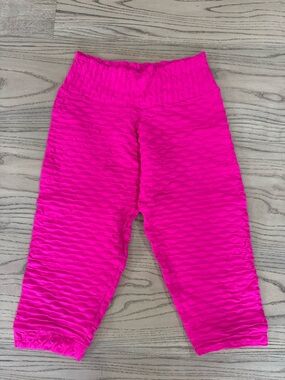 Bum Bum Bacana Neon Pink Honeycomb Leggings